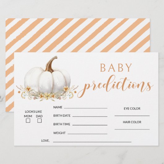 Papeterie Orange nos petites prédictions de baby showers cit (Devant / Derrière)