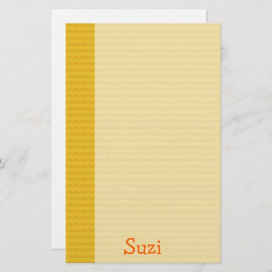 Papeterie Orange pattern with name (Devant / Derrière)