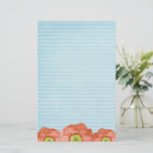 Papeterie Orange Poppies Aquarelle Lettre Linne Écriture (Debout devant)