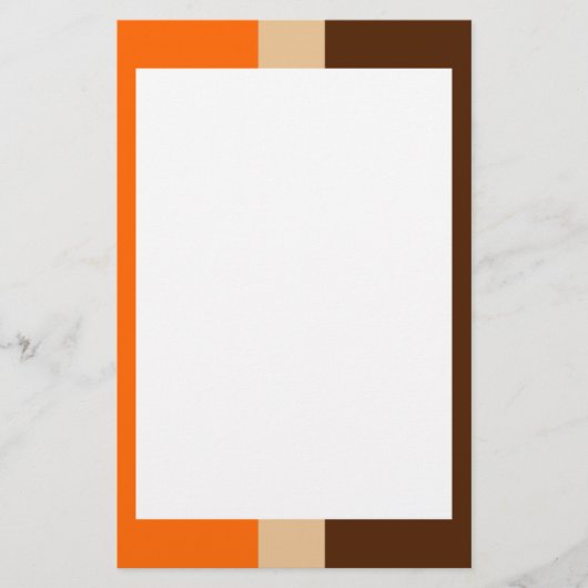 Papeterie Orange Tan et papier frontalier Brown (Devant)