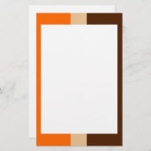 Papeterie Orange Tan et papier frontalier Brown (Devant / Derrière)