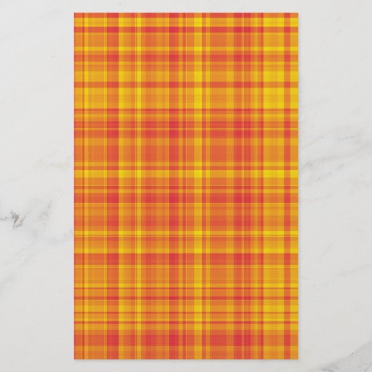 Papeterie Orange Yellow Plaid Checker Pattern  (Devant)