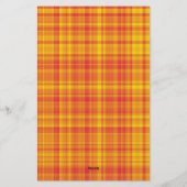 Papeterie Orange Yellow Plaid Checker Pattern  (Dos)