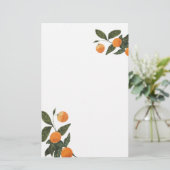 Papeterie Oranges et Feuilles modernes personnalisables (Debout devant)