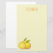 Papeterie Oranges, fruits mignons (Devant / Derrière)