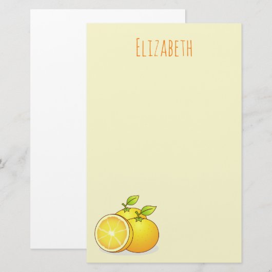 Papeterie Oranges, fruits mignons (Devant / Derrière)