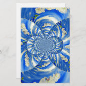 Papeterie Orchidée aquarelle peinture, Nuages Mandala (Devant / Derrière)