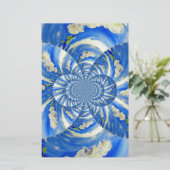 Papeterie Orchidée aquarelle peinture, Nuages Mandala (Debout devant)