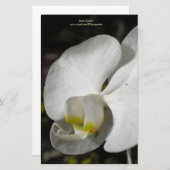Papeterie Orchidée blanche soie Staionnerie personnalisée (Devant / Derrière)