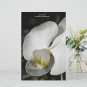 Papeterie Orchidée blanche soie Staionnerie personnalisée (Debout devant)