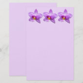 Papeterie Orchidée sauvage fleur tropicale violette (Devant / Derrière)