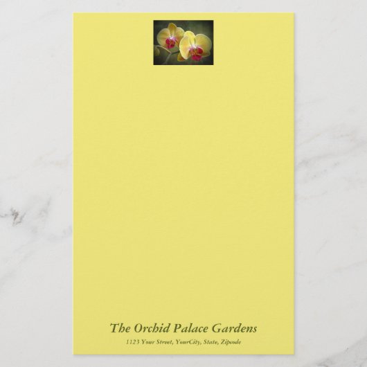 Papeterie Orchidées de teigne jaune - Phalaenopsis (Devant)