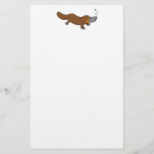 Papeterie Ornithorynque canard-affiché par natation mignonn