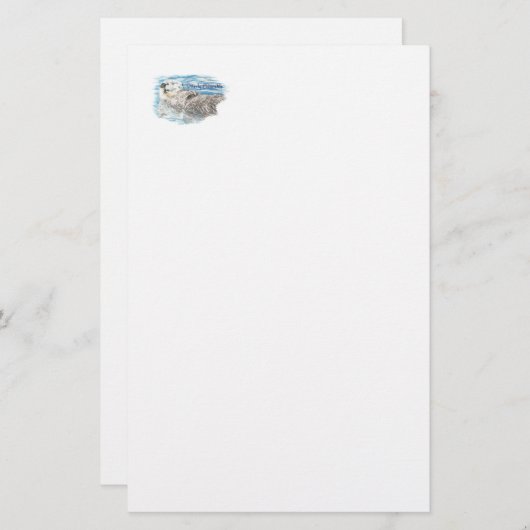 Papeterie Otter animal mignon de Otter d'humour admirable (Devant / Derrière)