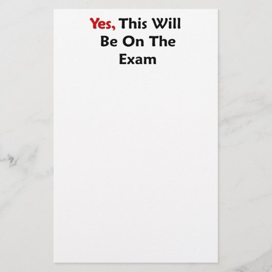 Papeterie Oui, ce sera sur l'examen (Devant)