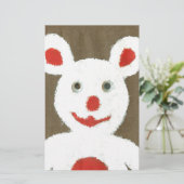 Papeterie Ours blanc avec nez rouge, bouche et oreilles (Pèr (Debout devant)