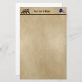 Papeterie Ours Kodiak Sur Papier Ancien (Devant / Derrière)