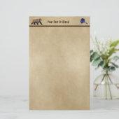 Papeterie Ours Kodiak Sur Papier Ancien (Debout devant)