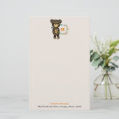 Papeterie Ours mignon, Fleur Jaune et Fleur Florale (Debout devant)