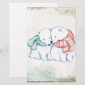 Papeterie Ours polaires Couple (Devant / Derrière)