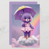 Papeterie Ours rare ~ Violet (Devant / Derrière)