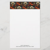 Papeterie Owl at Night with a Full Moon Pattern (Devant)