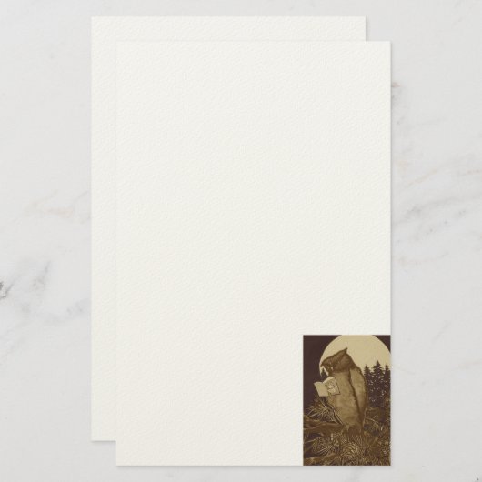 Papeterie Owl Lecture d'un livre de Moonlight (Devant / Derrière)