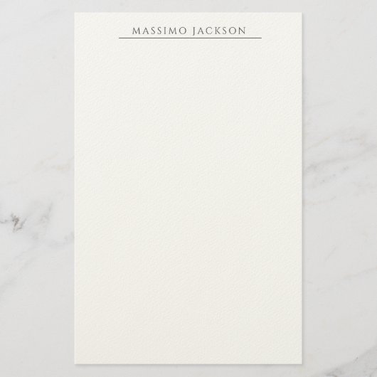 Papeterie Own Name Calligraphy Chic Plain Simple Black White (Devant)