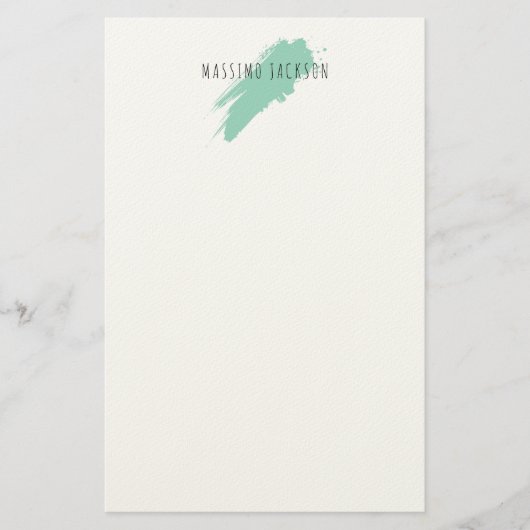 Papeterie Own Name Decorative Chic Plain Simple Blue White (Devant)