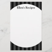 Papeterie Pad de note de recette de Black Stripes (Devant)