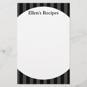Papeterie Pad de note de recette de Black Stripes