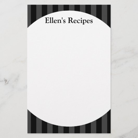 Papeterie Pad de note de recette de Black Stripes (Devant)
