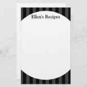 Papeterie Pad de note de recette de Black Stripes (Devant / Derrière)