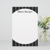 Papeterie Pad de note de recette de Black Stripes (Debout devant)