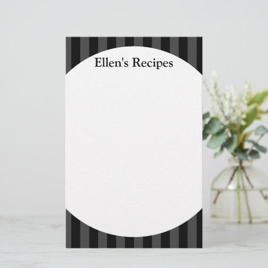 Papeterie Pad de note de recette de Black Stripes (Debout devant)