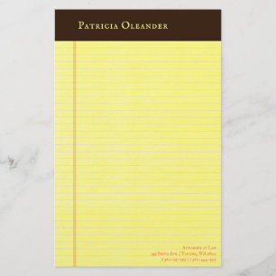 Papeterie Pad juridique jaune Brown obscur