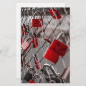 Papeterie Padlocks Red Love (Devant / Derrière)