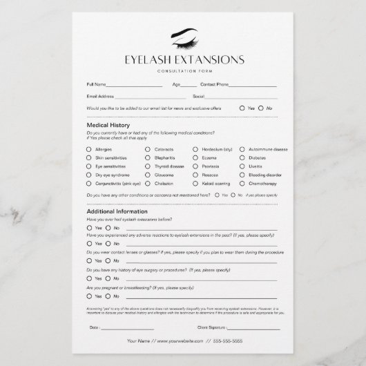 Papeterie Pages d'enregistrement client de l'extension Eyela (Dos)