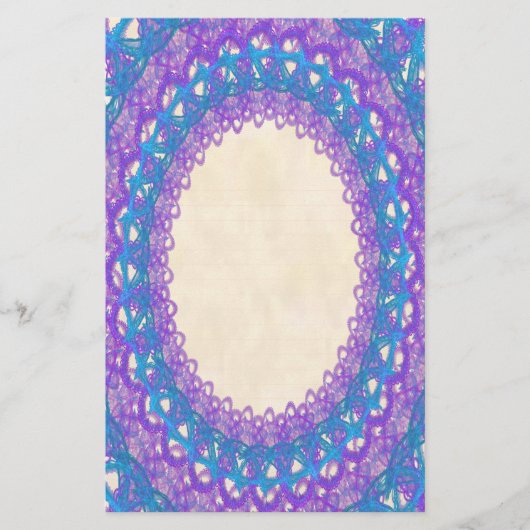 Papeterie Pages papier à lettres en dentelle bleu violet (Devant)