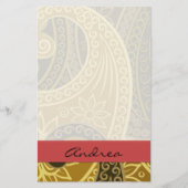 Papeterie Paisley Motif, Persian Paisley, Le Boteh, Votre No (Devant)