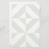 Papeterie Pale Gray Geometric Deco Cube Pattern (Devant / Derrière)