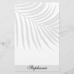 Papeterie Palm Tree Leaf Grey Nom monographique Cool unique