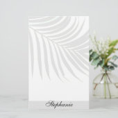 Papeterie Palm Tree Leaf Grey Nom monographique Cool unique (Debout devant)