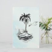 Papeterie Palm Tree & Seagull sur notes (Debout devant)