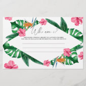 Papeterie Palme florale tropicale - Qui suis-je Jeu de douch (Devant)