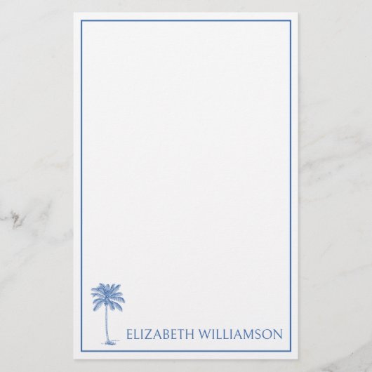 Papeterie Palmier bleu côtier Personnalisé (Devant)