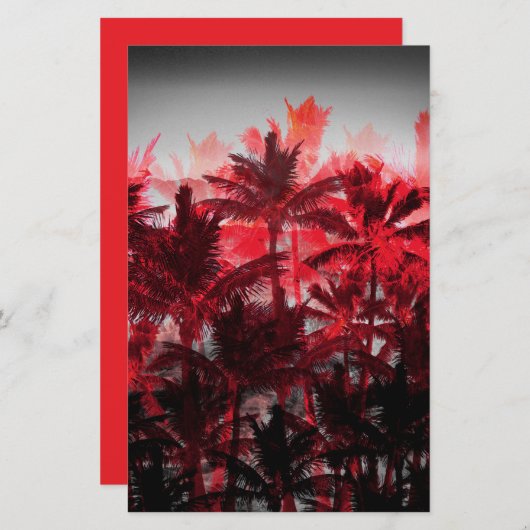 Papeterie Palmiers en feu (Devant / Derrière)