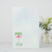 Papeterie Palmiers Flamants roses roses et succulents florau (Debout devant)