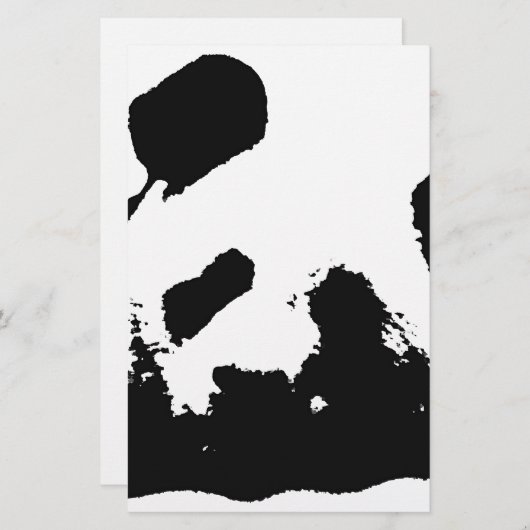 Papeterie Panda d'art noir blanc (Devant / Derrière)