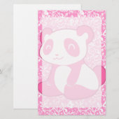 Papeterie Panda rose de bande dessinée (Devant / Derrière)